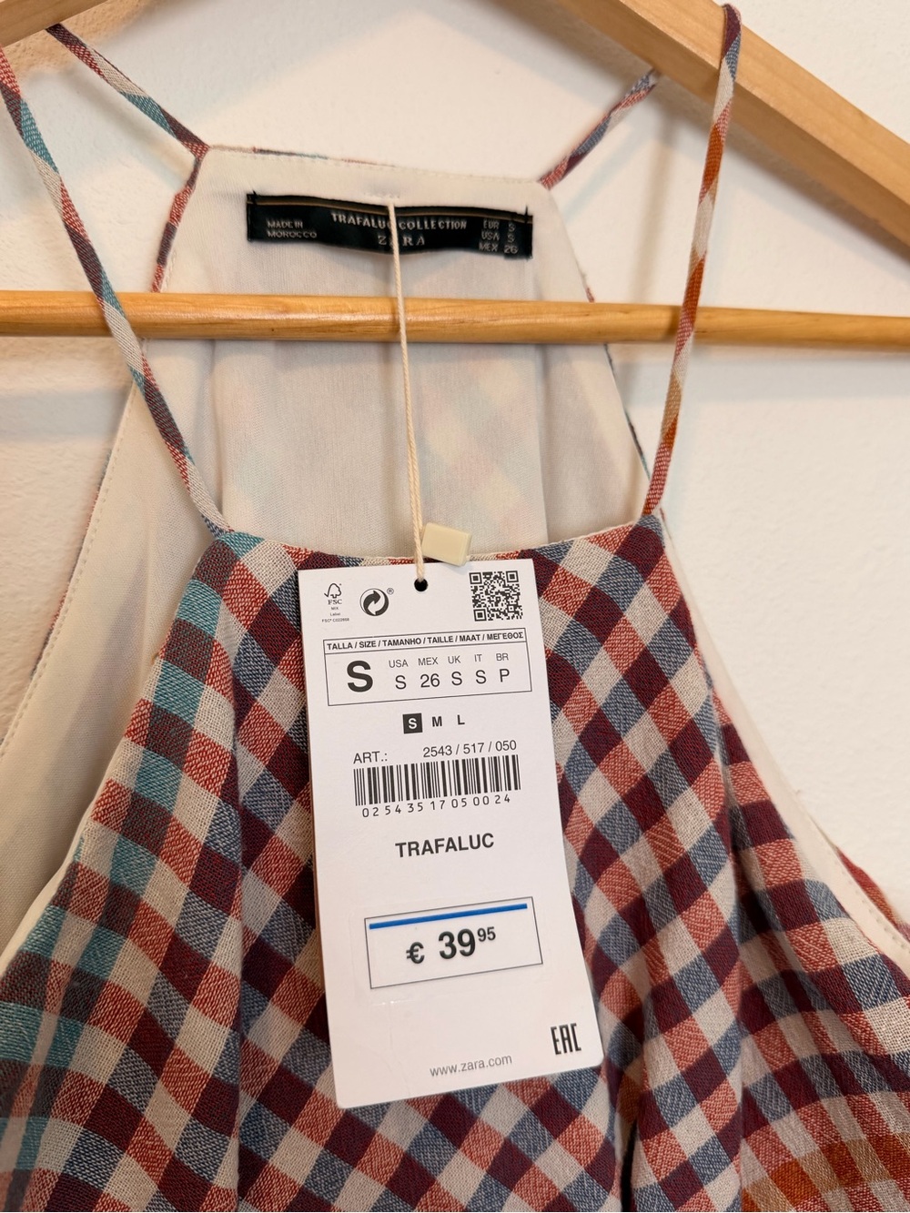 Zara Trafaluc Patchwork Gingham Halter Mini Dress NWT Size S - Picture 7 of 7